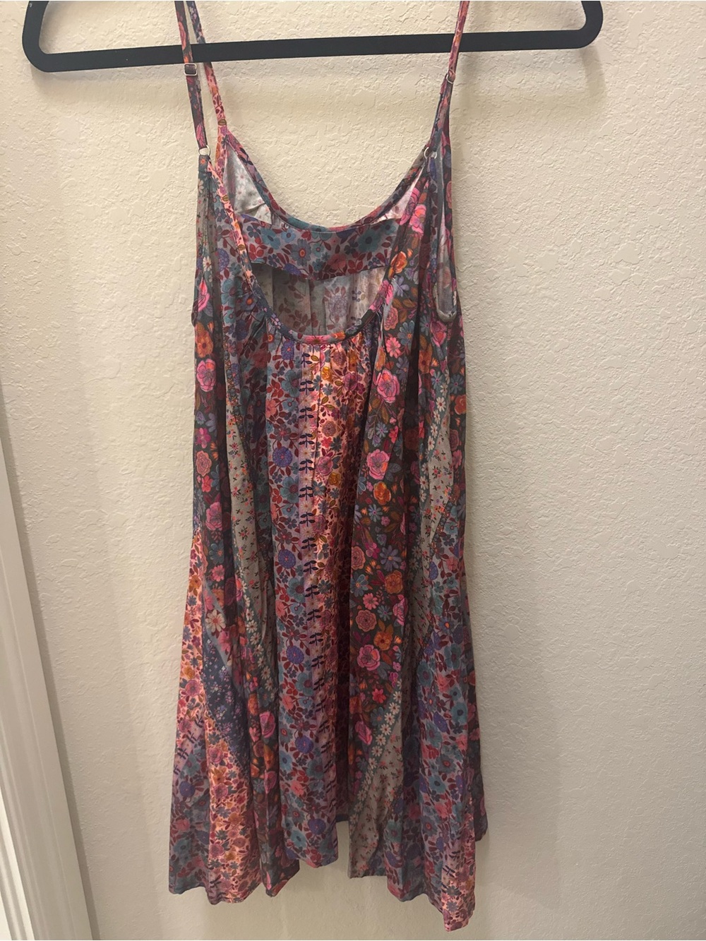 NWT Natural Life Purple & Pink Floral Stripe boho mini dress - Picture 7 of 8